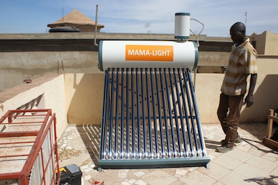 Solar water heater in West Africa